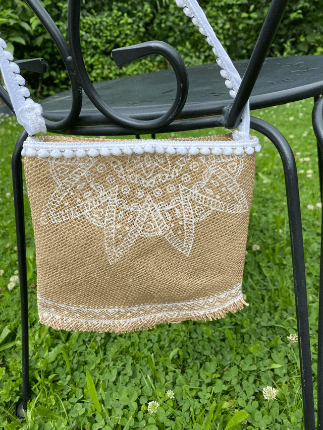 Pochette bandoulière en jute 