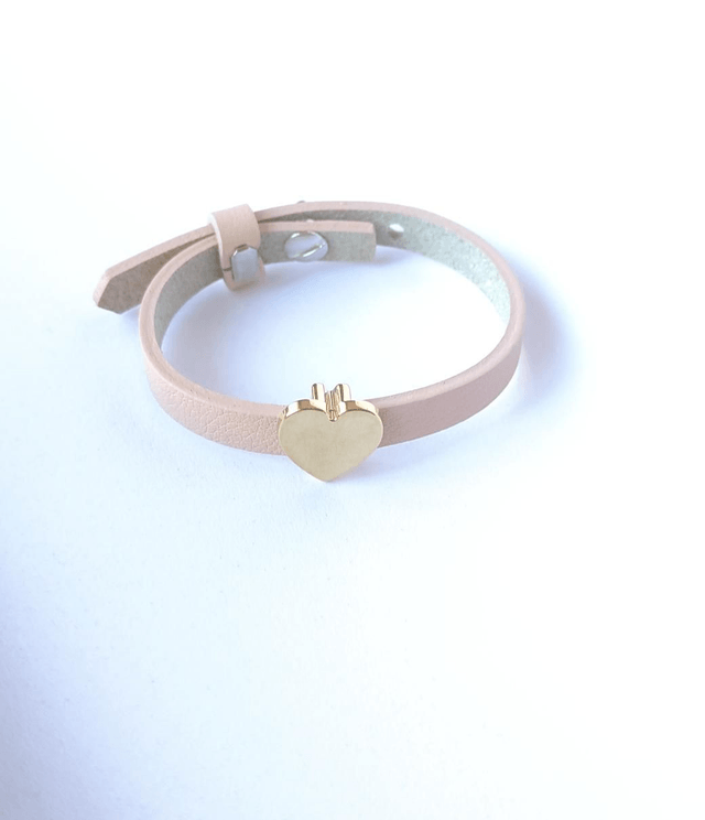 Bracelet en cuir rose enfant 