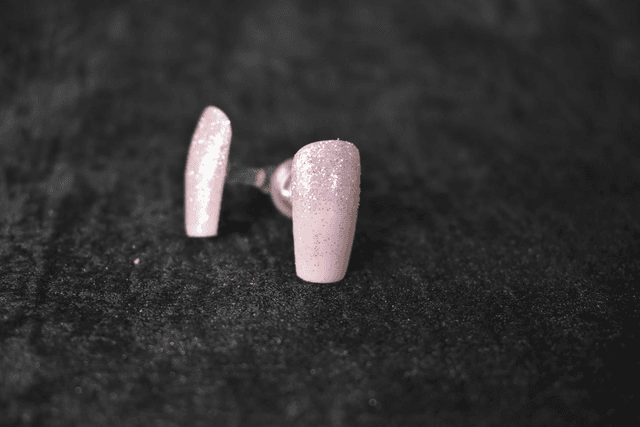 Press-on pastel rose et mauve à fleurs taille 3